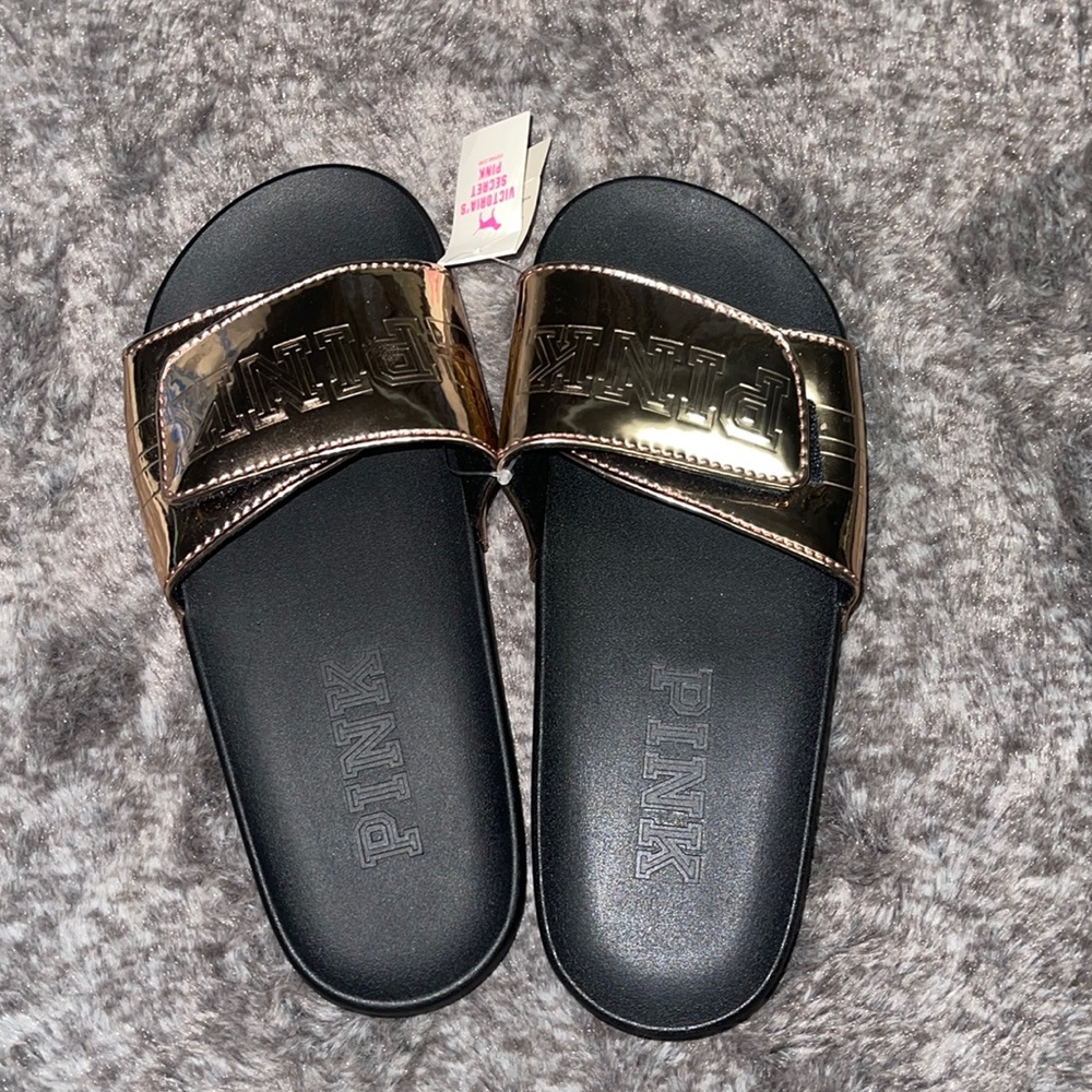 PINK Victoria’s Secret Rose Gold Slides